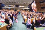 international yoga day logo, international yoga day 2019 venue, international day of yoga 2019 indoor yoga session held at un general assembly, Ancient india