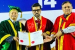Ram Charan Doctorate pictures, Ram Charan Doctorate news, ram charan felicitated with doctorate in chennai, Tweet